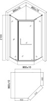 Душевой уголок Agger A03 A03 90х90, матовое стекло, c поддоном