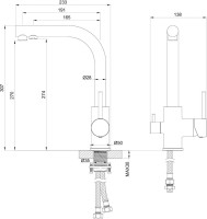 Смеситель для кухни Wonzon & Woghand WW-88458005-BG брашированное золото