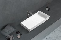 Накладная раковина Abber Stein AS2622 80 матовая белая, прямоугольная, искусственный камень