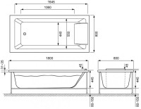 Акриловая ванна Jacob Delafon Sofa 180x80 см, встраиваемая, белая, с каркасом
