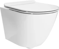 Комплект Унитаз подвесной KERAMA MARAZZI Sfera SF.wc.02 безободковый, с микролифтом, глянцевый белый + Инсталляция + Кнопка FPR.A.WHT белый глянец