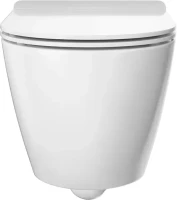 Комплект Унитаз подвесной KERAMA MARAZZI Sfera SF.wc.02 безободковый, с микролифтом, глянцевый белый + Инсталляция + Кнопка FPR.A.WHT белый глянец