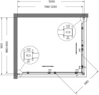 Душевой уголок Cezares Relax RELAX-304-AH-2-120/90-C-CR 120x90, профиль глянцевый хром