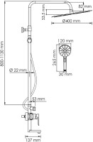 Душевая стойка Wasserkraft Aller A166.117.127.087.CH хром