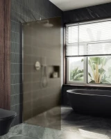 Душевая перегородка Maybahglass MGD-692-5ш 89 см, профиль хром матовый, стекло бронза матовое