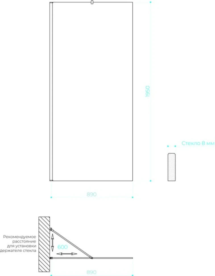 Душевая перегородка Maybahglass MGD-692-5ш 89 см, профиль хром матовый, стекло бронза матовое