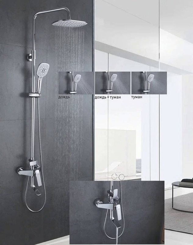 Душевая стойка Rose R1336 хром