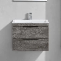 Тумба с раковиной Vincea Chiara 2D 60, 2 ящика, камень, с белой раковиной