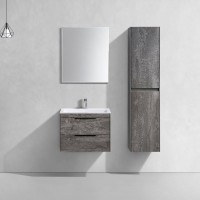 Тумба с раковиной Vincea Chiara 2D 60, 2 ящика, камень, с белой раковиной