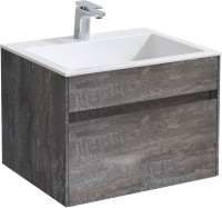 Тумба с раковиной Vincea Chiara 2D 60, 2 ящика, камень, с белой раковиной