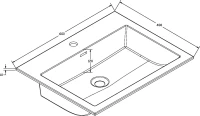 Тумба с раковиной Vincea Chiara 2D 60, 2 ящика, камень, с белой раковиной