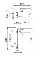 Смеситель для душа Wonzon & Woghand Shark WW-484101-CR хром