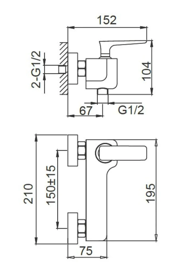 Смеситель для душа Wonzon & Woghand Shark WW-484101-CR хром