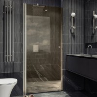 Душевая дверь в нишу Maybahglass MGD-804-5 80 см, профиль хром матовый, стекло бронза