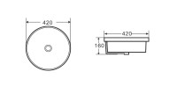 Накладная раковина D&K Matrix 42 белая