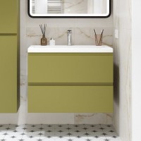 Тумба с раковиной Art&Max Bianchi 75 подвесная, оливковая матовая