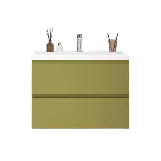 Тумба с раковиной Art&Max Bianchi 75 подвесная, оливковая матовая