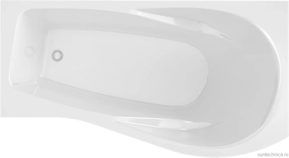 Акриловая ванна Alex Baitler Orta R 150x90 см, угловая, правая, встраиваемая, белая, асимметричная, с экраном