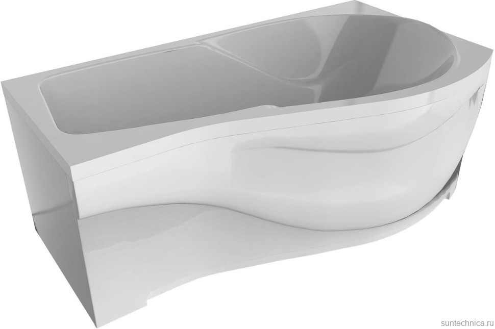 Акриловая ванна Alex Baitler Orta R 150x90 см, угловая, правая, встраиваемая, белая, асимметричная, с экраном