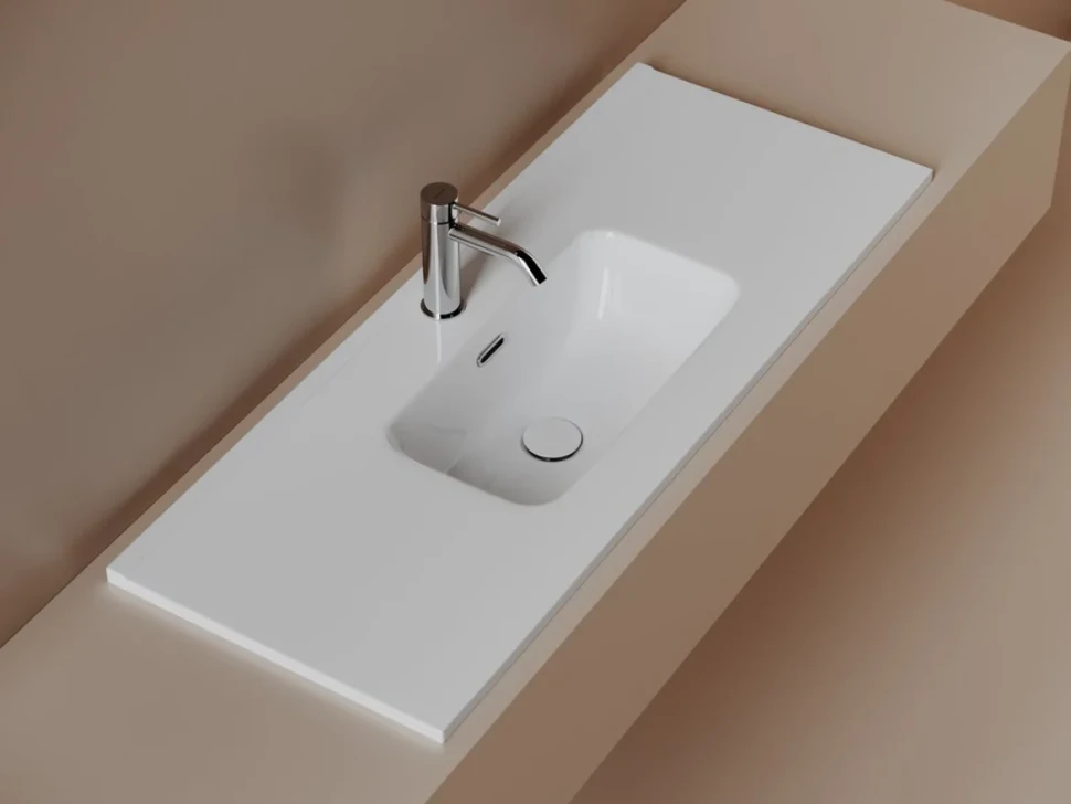 Раковина накладная Ceramicanova Compact 1010x395x175, белый, CN7027