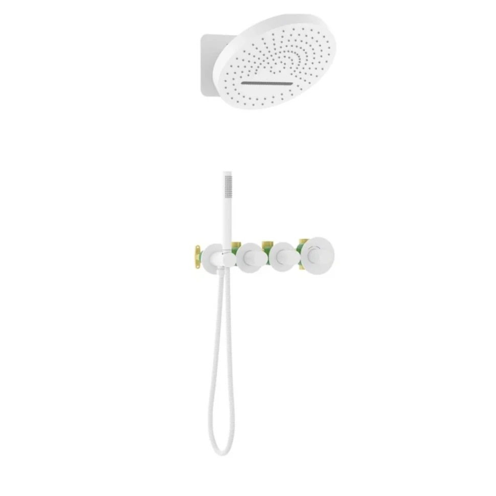 Душевой комплект Timo Saona SX-2329/16SM С ВНУТРЕННЕЙ ЧАСТЬЮ, с термостатом, белый матовый