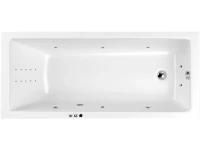 Акриловая ванна WHITECROSS Wave Smart Nano 160x80 см, встраиваемая, с гидромассажем, белый глянец, с каркасом, со сливом-переливом