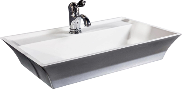 Накладная раковина Armadi Art NeoArt 804 67 серебро, прямоугольная, искусственный камень, с 1 отверстием под смеситель