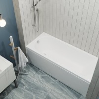 Акриловая ванна 1ACReal Дюна 150x70 см, пристенная, белая, с каркасом