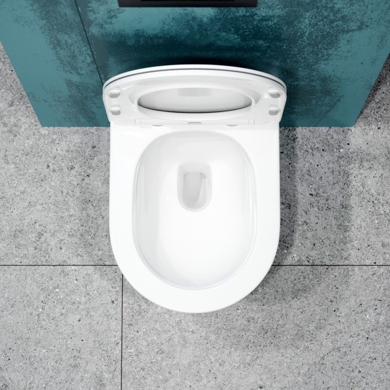 Комплект Унитаз подвесной EvaGold K505 безободковый, с микролифтом + Инсталляция AlcaPlast AM101/1120-4:1 RU M570-0001 кнопка смыва белая