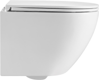 Комплект Унитаз подвесной EvaGold K505 безободковый, с микролифтом + Инсталляция AlcaPlast AM101/1120-4:1 RU M570-0001 кнопка смыва белая