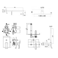 Комплект для ванной Paffoni Elle KITEL015NO105 С ВНУТРЕННЕЙ ЧАСТЬЮ, черный матовый