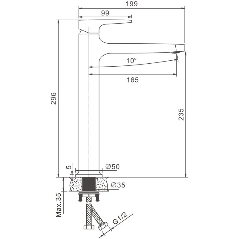 Смеситель для раковины BELZ B713 B11713-7 черный