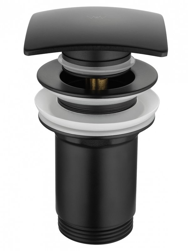 Донный клапан для раковины Wonzon & Woghand WW-88SS08-MB без перелива, матовый черный