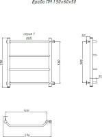 Полотенцесушитель водяной Тругор ЛЦ Браво ПМ 1 50x60x50