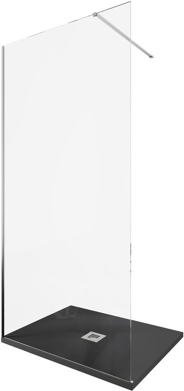 Душевая перегородка Allen Brau Infinity 1 3.21013.BA 100 см, профиль серебро браш, стекло прозрачное