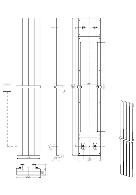 Полотенцесушитель электрический Boheme Flat 725-BRB 150x25 см, скрытое подключение, брашированная бронза, I-образный