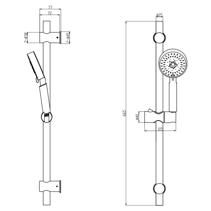 Душевой гарнитур Olive'S BD04 хром