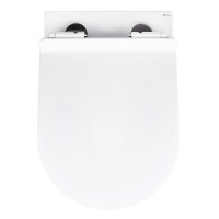 Комплект Унитаз подвесной BOND Oval F01-10Long удлиненный, безободковый, с микролифтом, белый + Инсталляция VitrA V-Fix Core 732-5800-01PV + Кнопка Root Square 740-2380 хром