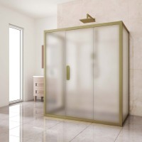 Душевой уголок Kubele DE019 R3U-MAT-BR 140х80 см, профиль бронза
