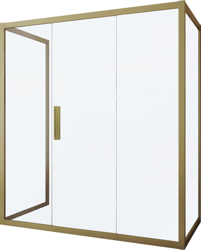 Душевой уголок Kubele DE019 R3U-MAT-BR 140х80 см, профиль бронза