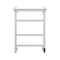 Полотенцесушитель электрический Grota Tela 530х800 RAL9016 EL 80x55 см, подключение справа, слева, скрытое подключение справа, матовый белый, лесенка, из стали, с полкой