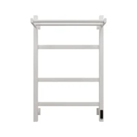 Полотенцесушитель электрический Grota Tela 530х800 RAL9016 EL 80x55 см, подключение справа, слева, скрытое подключение справа, матовый белый, лесенка, из стали, с полкой