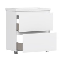 Тумба с раковиной Belux Киото Н 100 напольная, 2 ящика, белая