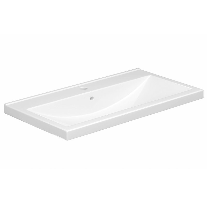 Тумба с раковиной Belux Киото Н 100 напольная, 2 ящика, белая