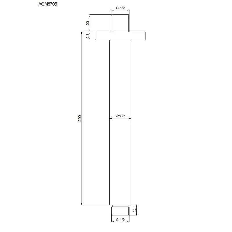 Кронштейн для верхнего душа AQUAme Savona темный металл AQM8705GM