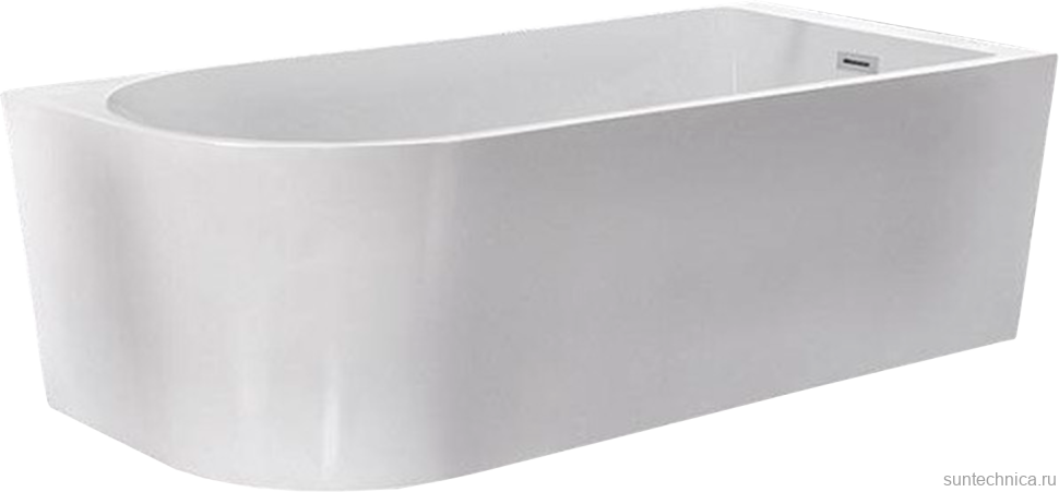 Акриловая ванна Esbano Afina L 170x80 см, левая, отдельностоящая, белая, асимметричная, со сливом-переливом