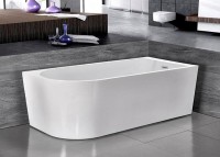 Акриловая ванна Esbano Afina L 170x80 см, левая, отдельностоящая, белая, асимметричная, со сливом-переливом