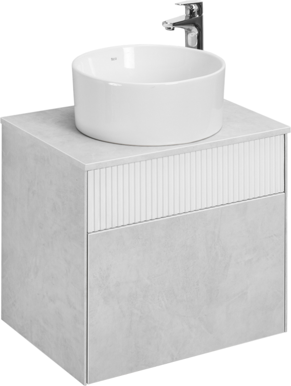 Тумба под раковину AQUATON Марбл 60 слэйт, белая матовая