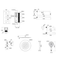 Душевой комплект WHITECROSS Y YSET11TOPCR С ВНУТРЕННЕЙ ЧАСТЬЮ, хром