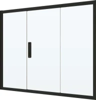 Шторка на ванну Kubele DE019 P3-CLN-BLMT 180х150 см, профиль матовый черный